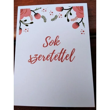 Kísérő kártya- sok szeretettel-virágos