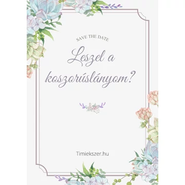 Kísérő kártya- koszorúslány3