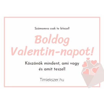 Kísérő kártya- Valentin nap