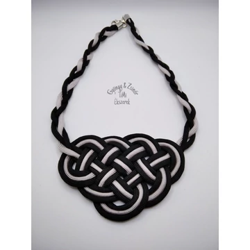 Paracord nyaklánc ezüst fekete