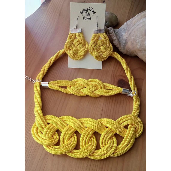 Napsárga paracord ékszer szett
