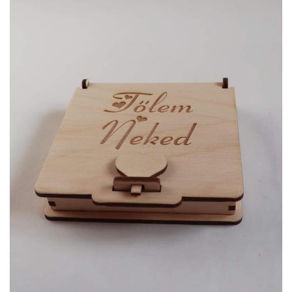 Fa doboz - tőlem neked felirattal