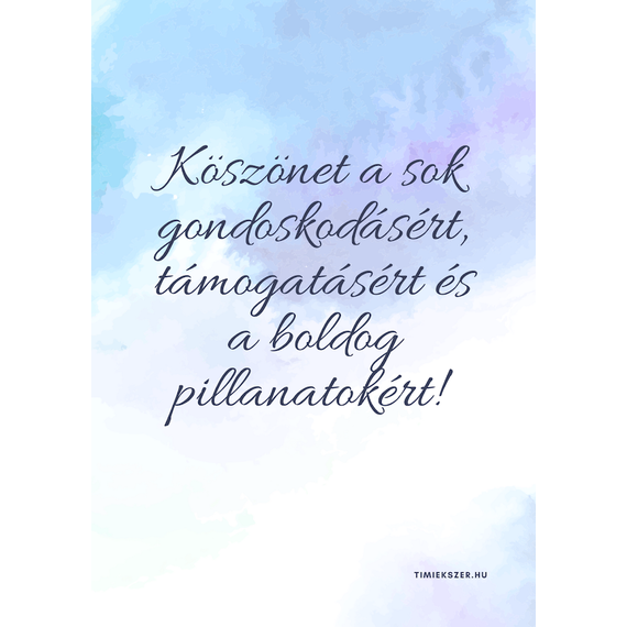 Kísérő kártya- köszönet kék