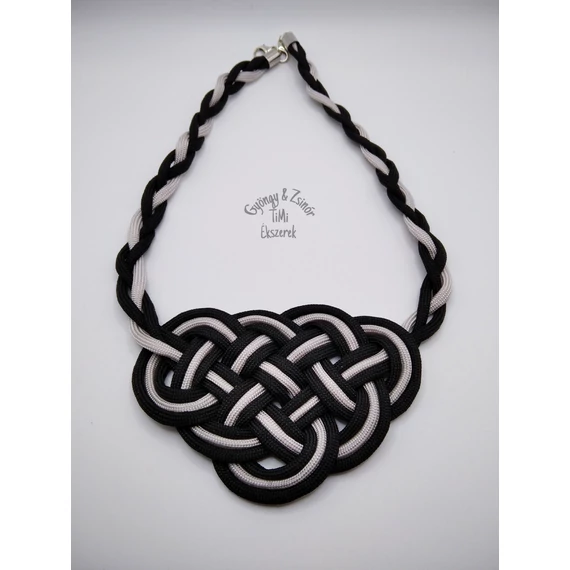 Paracord nyaklánc ezüst fekete